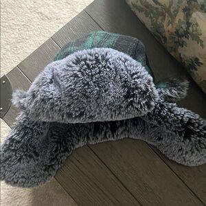 Women's Plaid Faux Fur Winter Hat